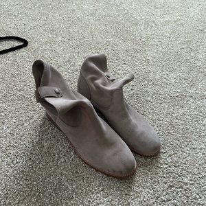 Grey suede ankle boot